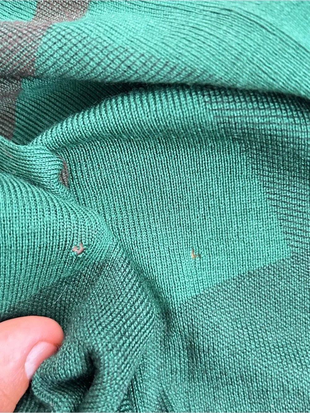 Burberry Green Ombre Plaid Scarf New with imperfections